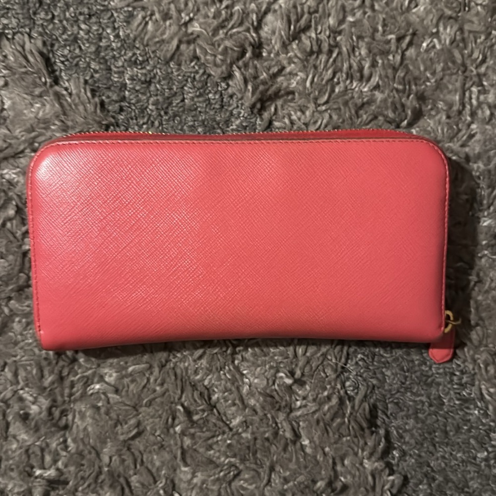 Prada Pink Women's Wallet with Bow in front EUC WITH MINOR RUBBING - Picture 3 of 11